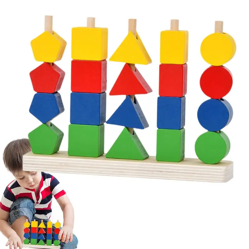 Brinquedos de classificação de cores para crianças de 1 a 3 bebês, brinquedos de empilhamento de madeira, brinquedos educativos de empilhamento, brinquedos de motor fino para casa