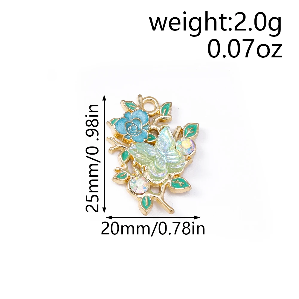 Leslie 10 stücke Neue Exquisite Blume Schmetterling Charms Emaille Schmetterling Anhänger Für Frauen DIY Halskette Ohrringe Schmuck Geschenke – Detail 10