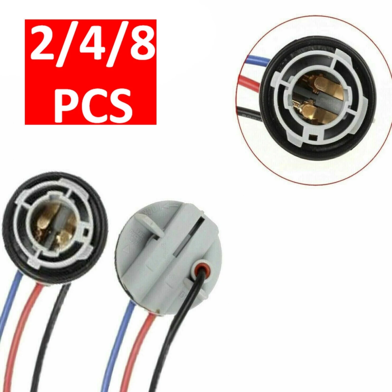 2/4/8Pc 1157 2057 2357 Bulb Socket BAY15D P21/5W Lamp Holder Adapter Base Connector Plug For Stop Brake Turn Light Car Accessory