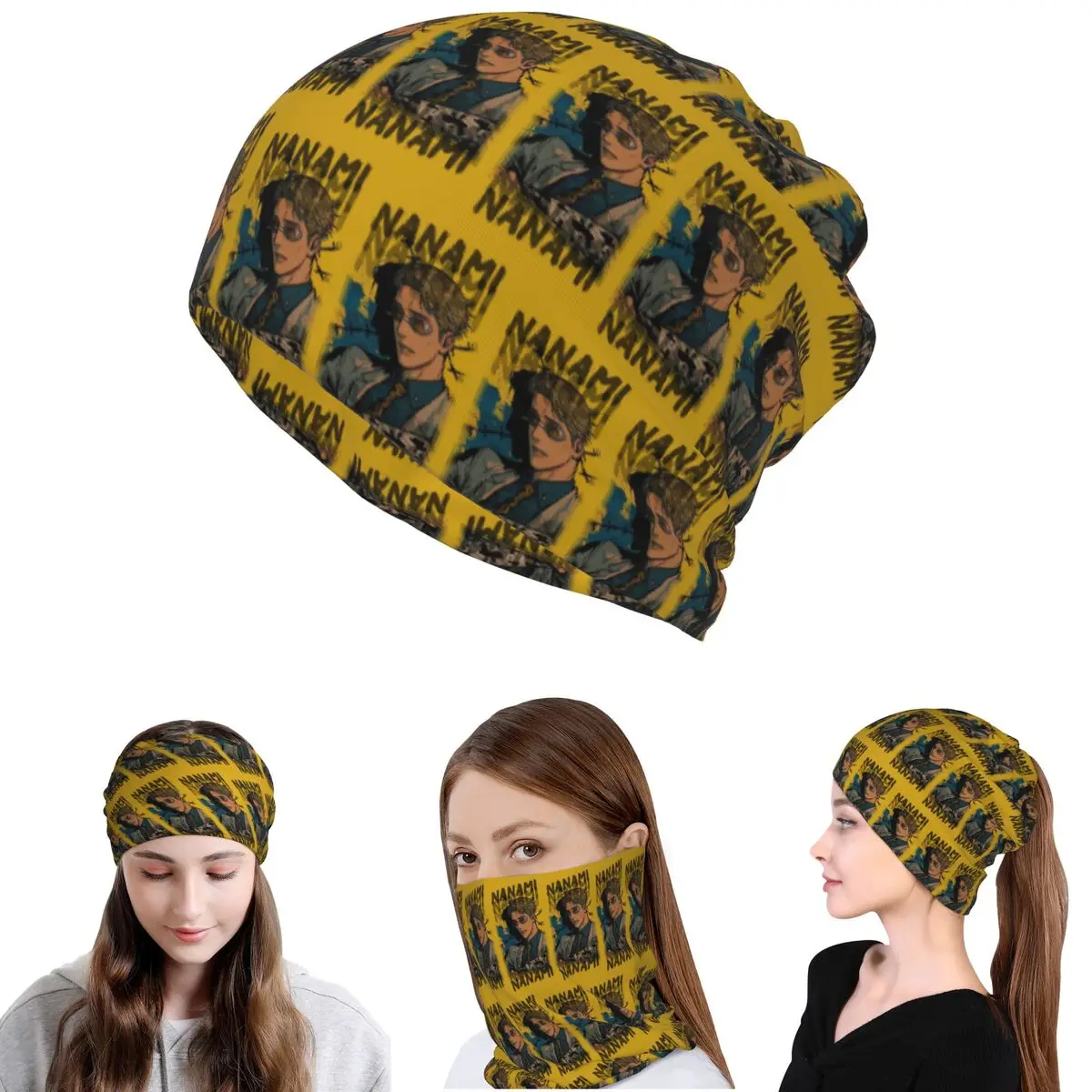 Nanami Kento Jujutsu Kaisen Bandana Neck Gaiter Mask Scarf Multi-use Headwear Beanies Hat Unisex Adult Windproof
