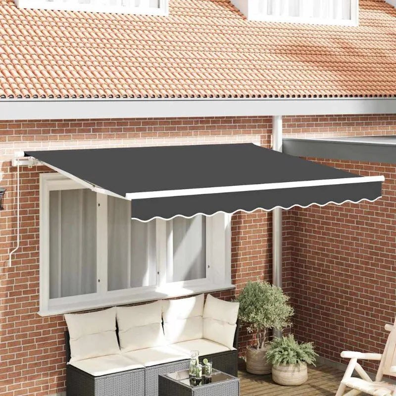 Reserveerdoek voor zonnescherm antraciet 3x2m, UV-bescherming, ideaal voor balkon, terras en tuin, inclusief lambrequin