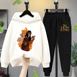 Popular Instagram cartoon Disney Lion King cartoon clothes Boys and girls clothing long sleeve hoodie and sweatpants suit