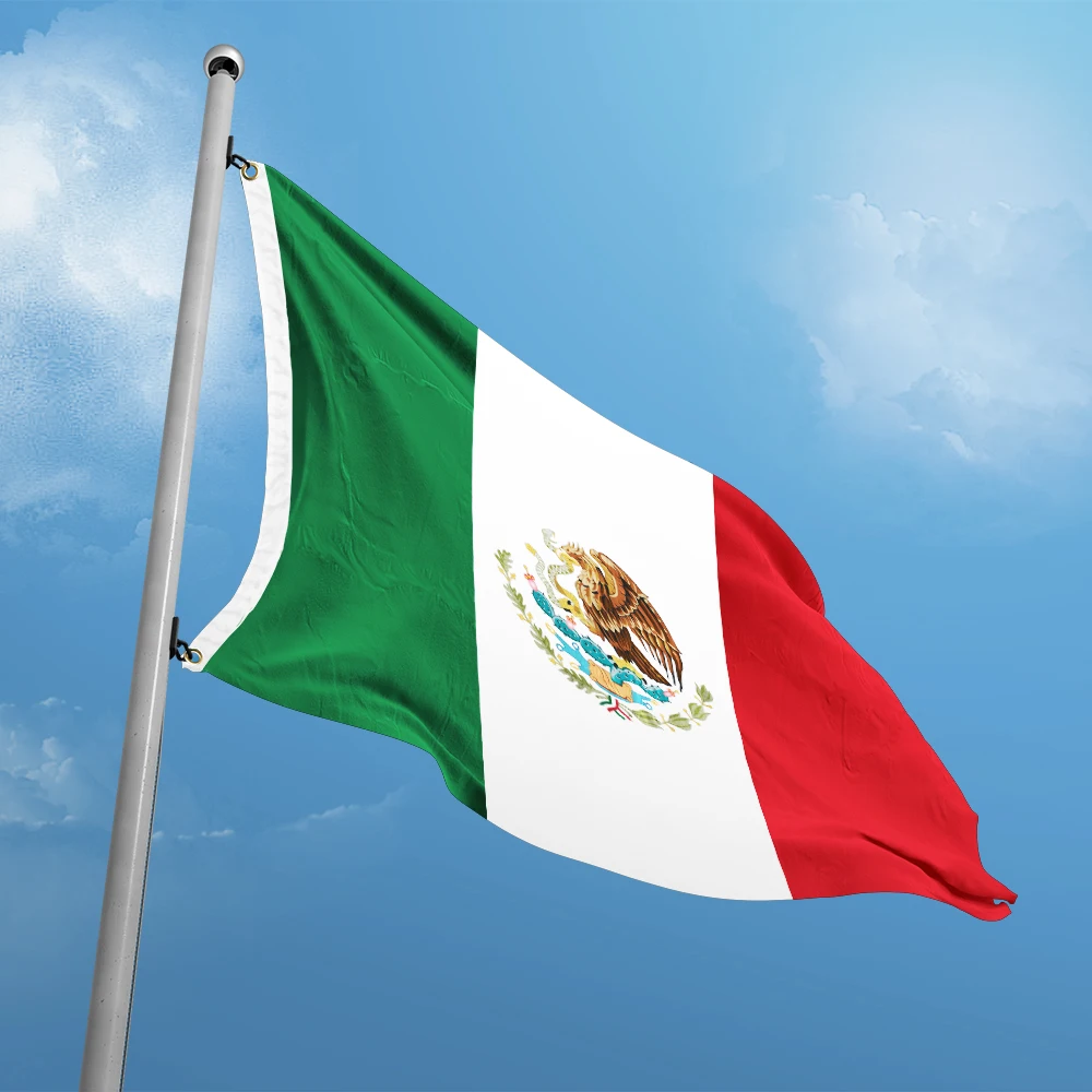 Mexico Flag Nation 3ft x 5ft Polyester Banner Flying150* 90cm Custom All Over The World Worldwide Outdoor Double Penetration