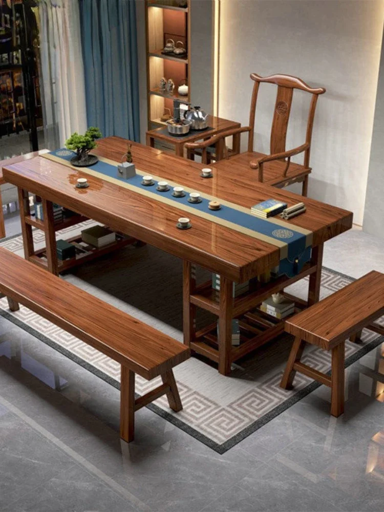 

Chinese solid wood tea table office tea table