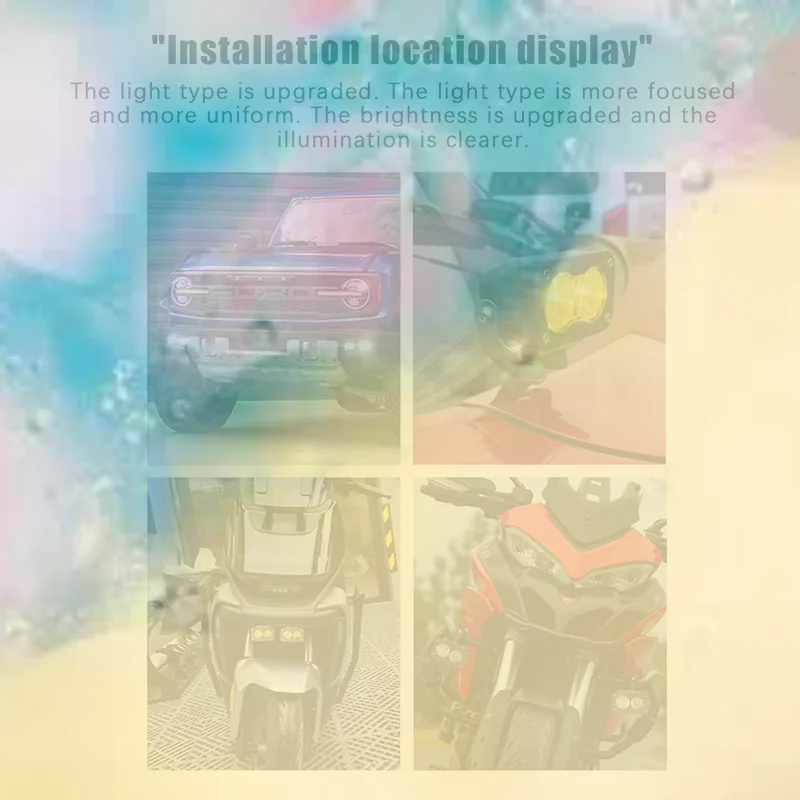 

Белый, желтый светодиодный светильник для вождения, 3-дюймовый автомобильный прожектор для мотоцикла, пикапа, внедорожная лампа на крыше, багажника