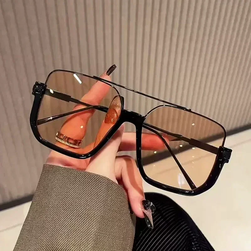 New Vintage Oversized Sunglasses Fashion Men Women Square Shades Eyewear Trendy Popular Brand Design UV400 Sun Glasses