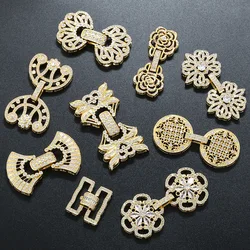 Juya 18K Gold Plated Decorative Connector Fasteners Lock Clasps For DIY Needlework Natural Stones Pearls Beading Jewelry Making