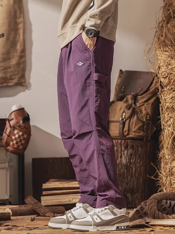 

Men's Loose Straight Leg Work Pants Qui Dry Casual Trousers American Retro Mountain Series Spring Summer Faion Brand Long...