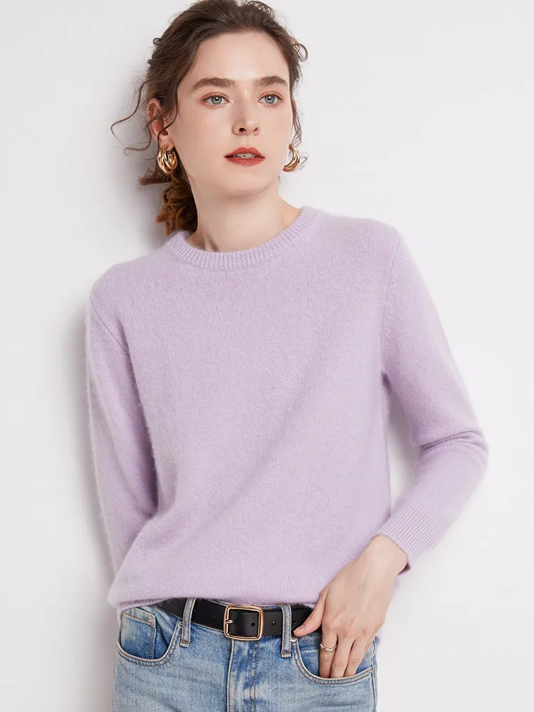 High Quality Women Cashmere Sweater Thick O-neck Pullover 100% Merino Wool Knitwear Basic Casual Soft Warm Autumn Winter Cloth