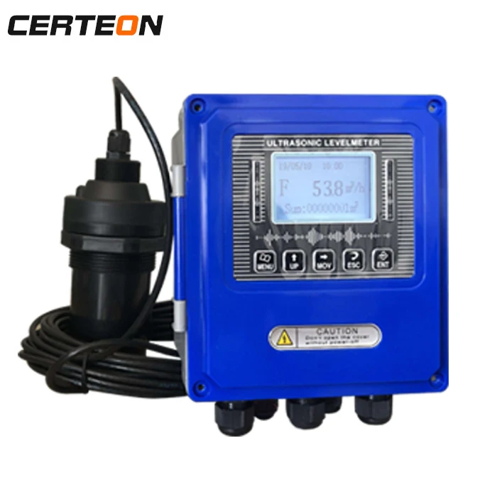 4 20ma rs485 open channel ultrasonic flow meter flowmeter transmitter sensor for sewage water wall mount split type