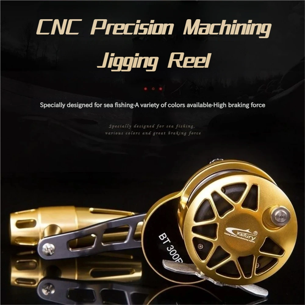 

6.0:1 Heavy Duty Offshore Slow Pitch Jigging Reel 31kg Max Drag CNC Full Metal Trolling Drum Reel Big Game Tuna Cod L/R Hand
