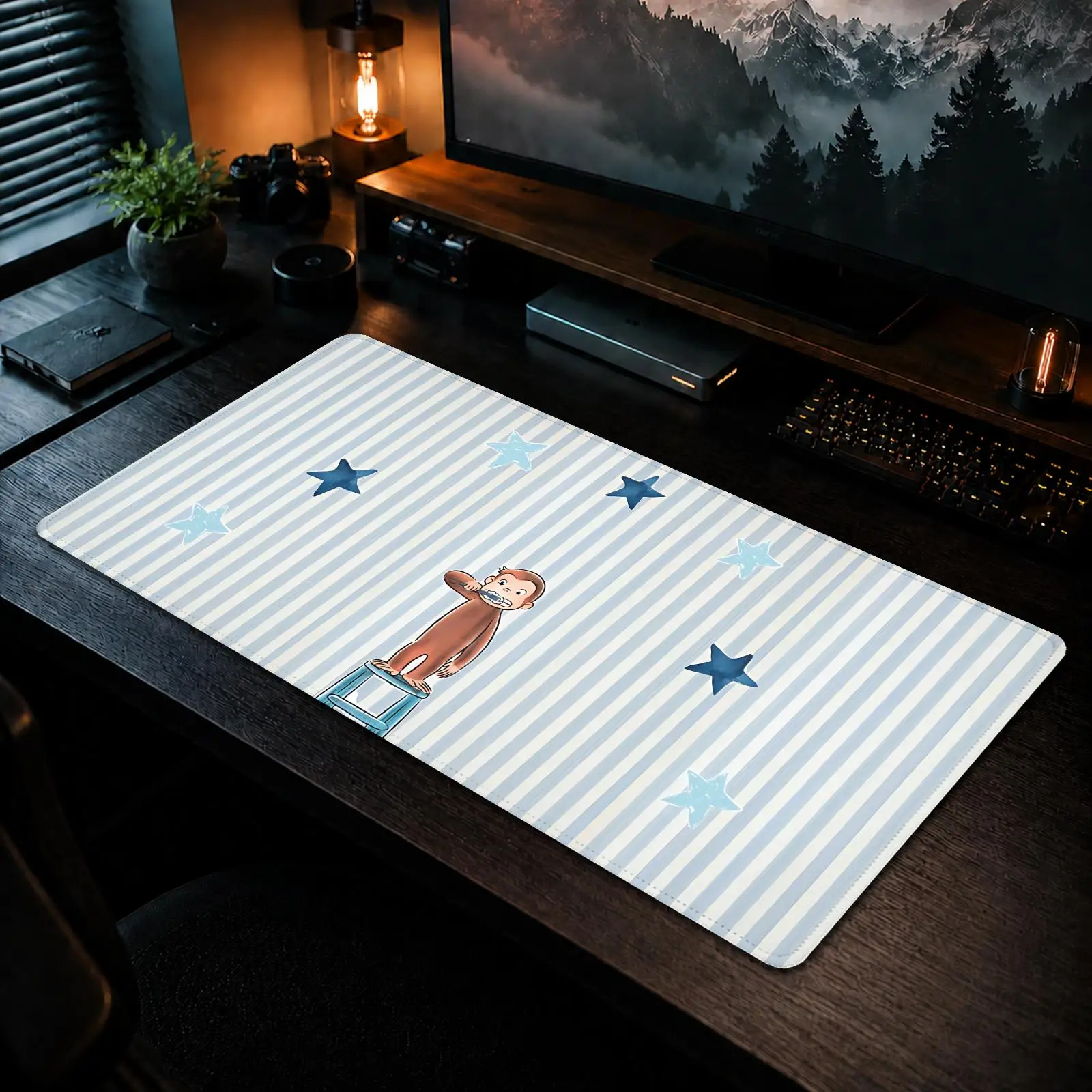 Cool Monkey George Mouse Pad Gaming office Non-slip Desk Mat Diy Mousepad Large Game Keyboard overlock