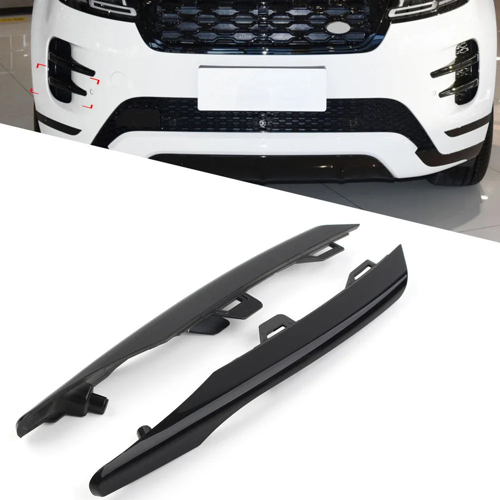 Auto Lower Front Fog Light Lamp Strip Trim For Land Rover Range Rover Evoque 2020-2022 Gloss Black Car Accessories