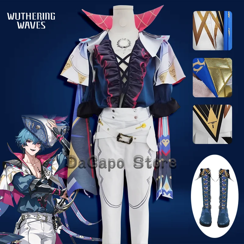 Wuwa Brant-Disfraz de Cosplay, peluca, zapatos, Wuthering Waves, ropa de juego de Anime, uniformes para hombre, traje elegante para fiesta de Halloween, 2025 Disfraz