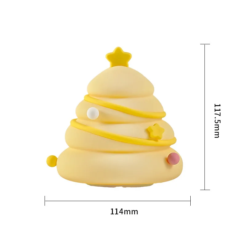 Christmas Tree Silicone Night Light Led Induction Atmosphere Light Pat Light USB Charging Bedside with Sleeping Night Light Gift