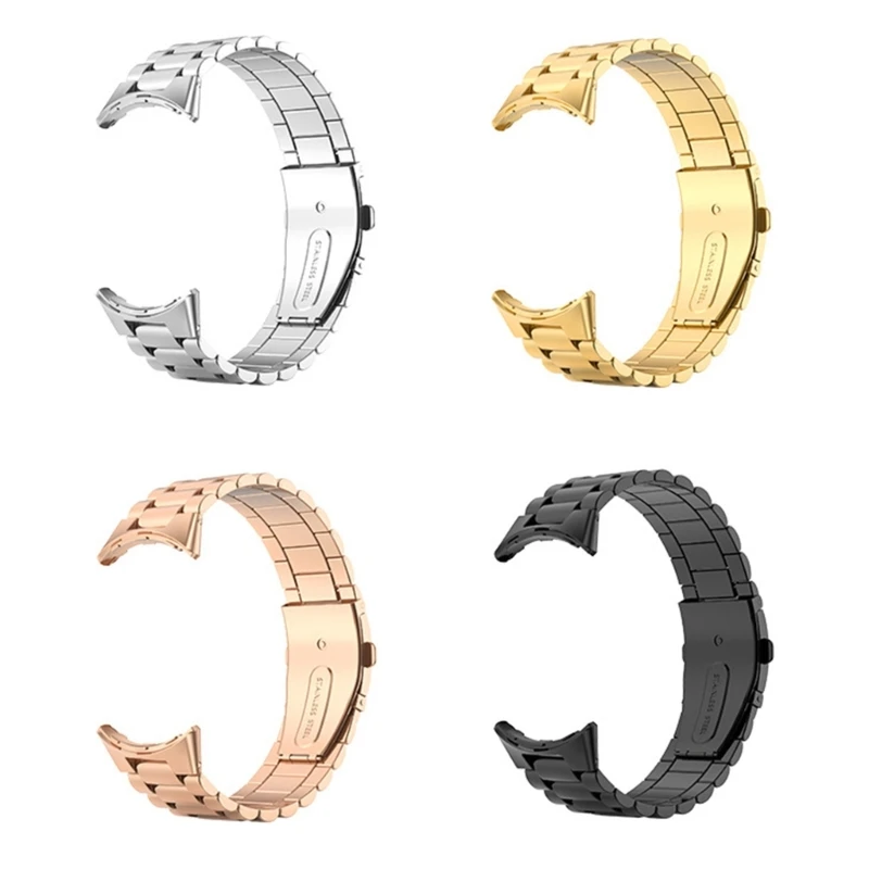 Correa de acero inoxidable de Metal con hebilla clásica, sin huecos, compatible con reloj inteligente Google Pixel, pulsera de repuesto