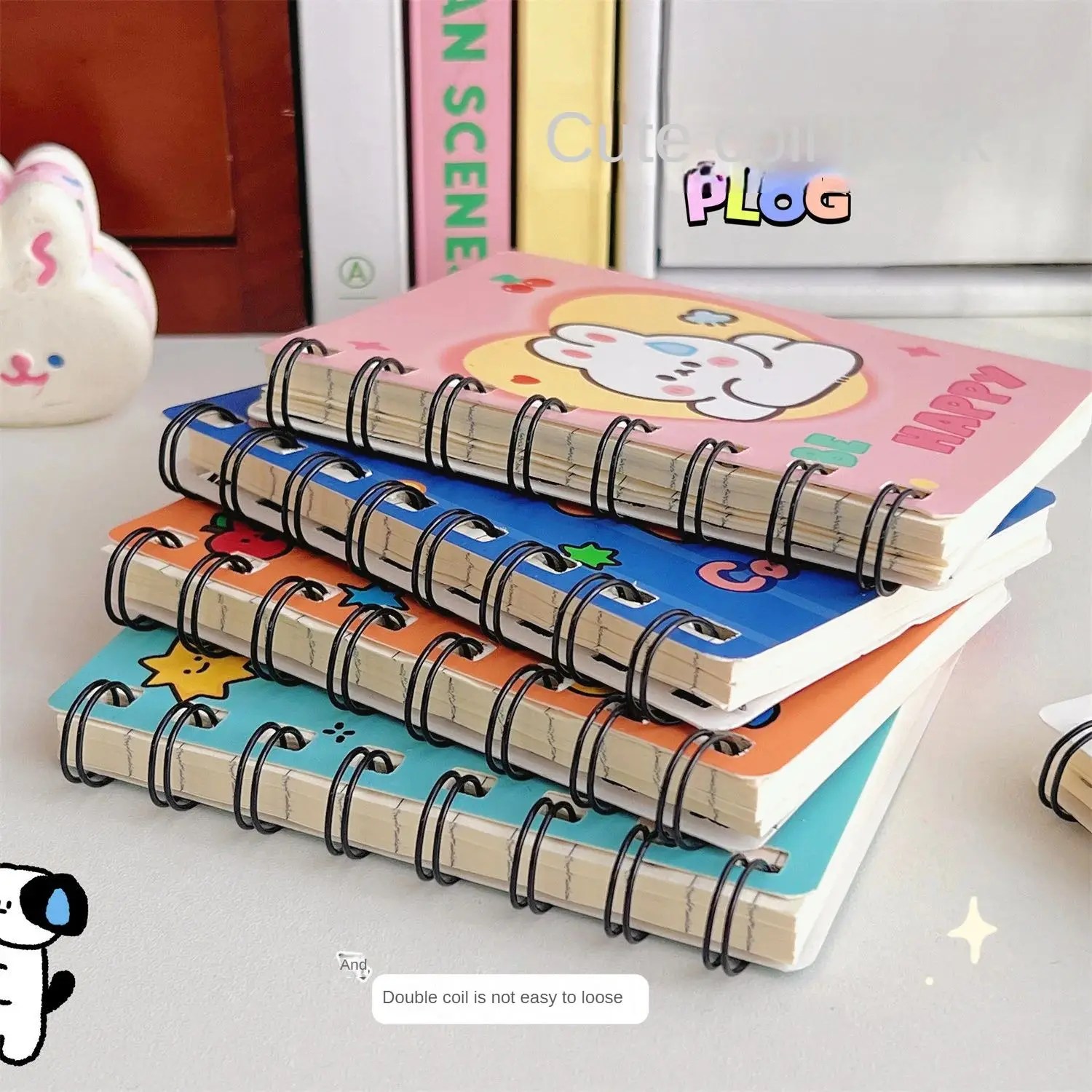 3 books/240 sheets cartoon coil notebook, portable pocket notebook, mini flip memo pad, small note book, ledger
