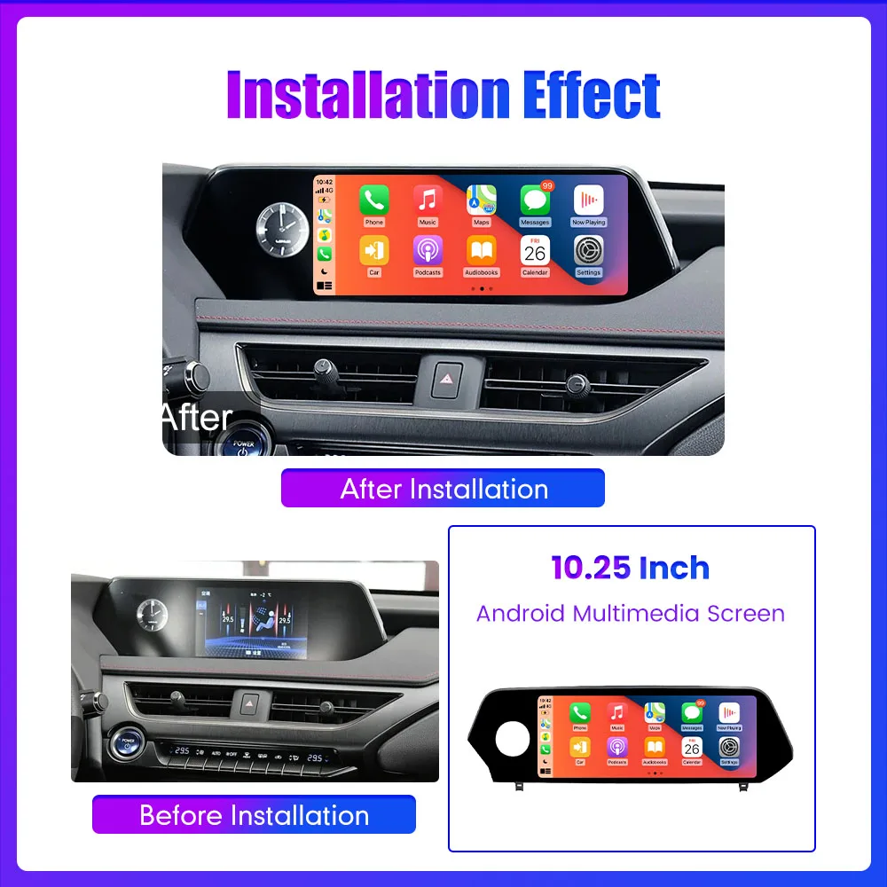 Android Car Stereo Radio For Lexus UX UX200 UX250H UX300 2019 GPS Navigation Multimedia Player Carplay Android Auto 10.25