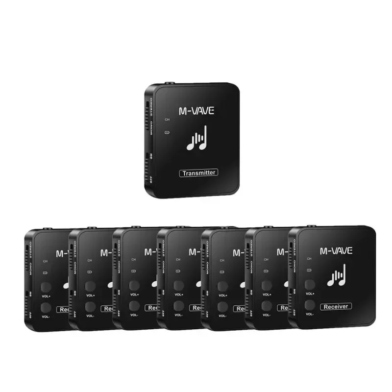 

WP-10 Wireless Earphone Monitor with Volume Button Rechargeable Transmitter Receiver Support Stereo Mono Cuvave