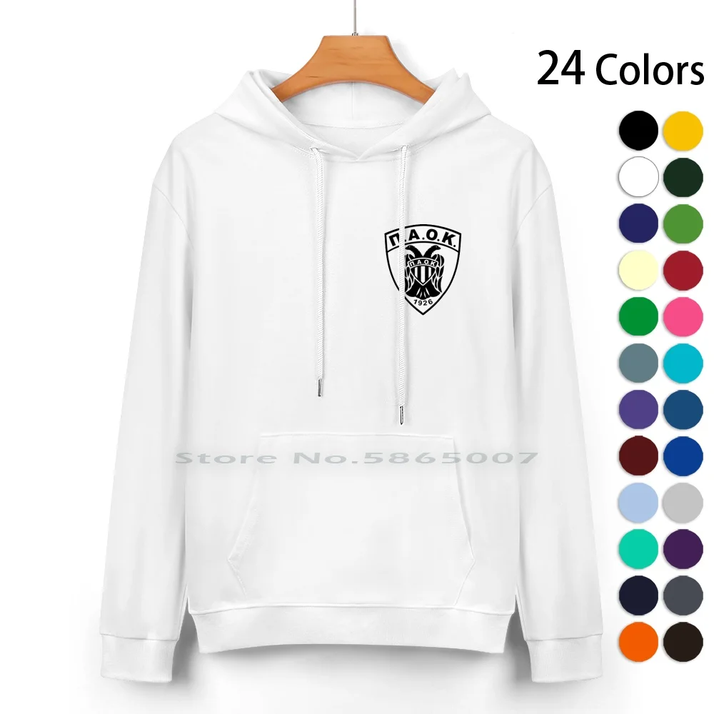 Paok Basket Pure Cotton Hoodie Sweater 24 Colors Paok New Double 2019 Sports Football Teams Basket Tenis Modern Old 100% Cotton