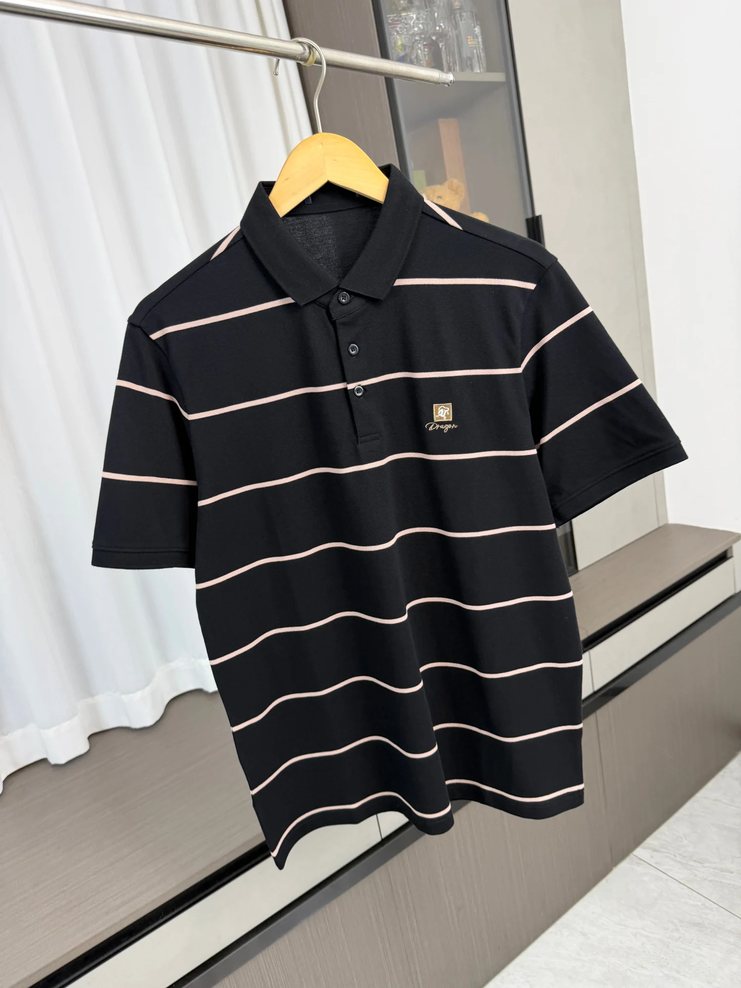 Comfortable Breathable Men's Summer Business Casual Striped  Shirt Short Sleeve Tagless Fashion Urban Style Youth Wear