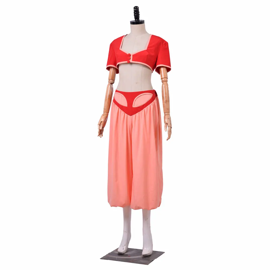 In Stock TV I Dream of Jeannie Cosplay Jeannie Red Sexy Two Piece Women Outfit Halloween Suit