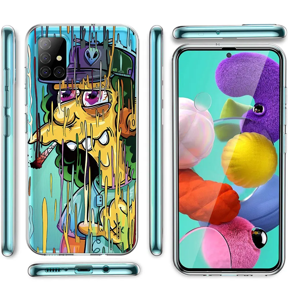 TPU Case for Samsung Galaxy A51 A14 A54 A12 A41 A21s A13 A15 A55 A71 A23 A31 A33 A52 Transparent Phone Cover Simpsons Family