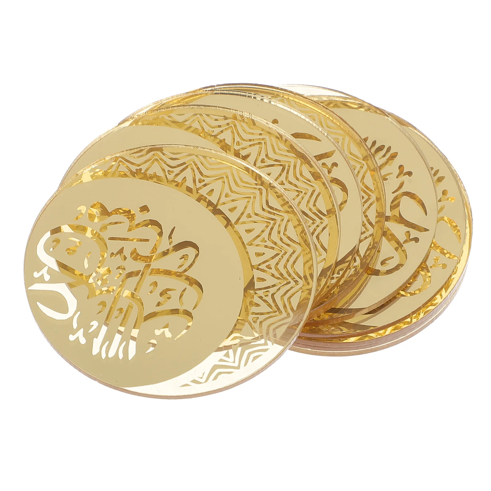 

10Pcs Eid Theme Cake Decors Acrylic Cupcake Ornament Ramadan Festival Party Baking DIY Adorns Cake Ornament Cupcake Decors