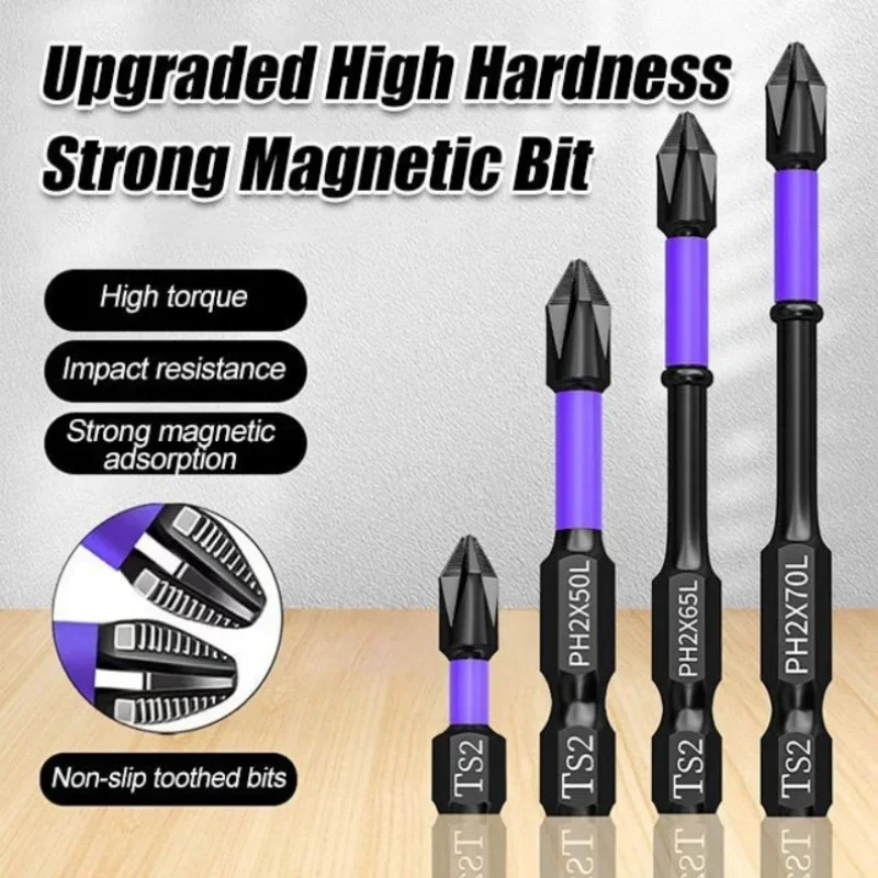 

6Pcs PH2 Anti Slip Cross Screwdriver Head High Hardness Electric Screwdriver Tool Electric Hand Drill Bits