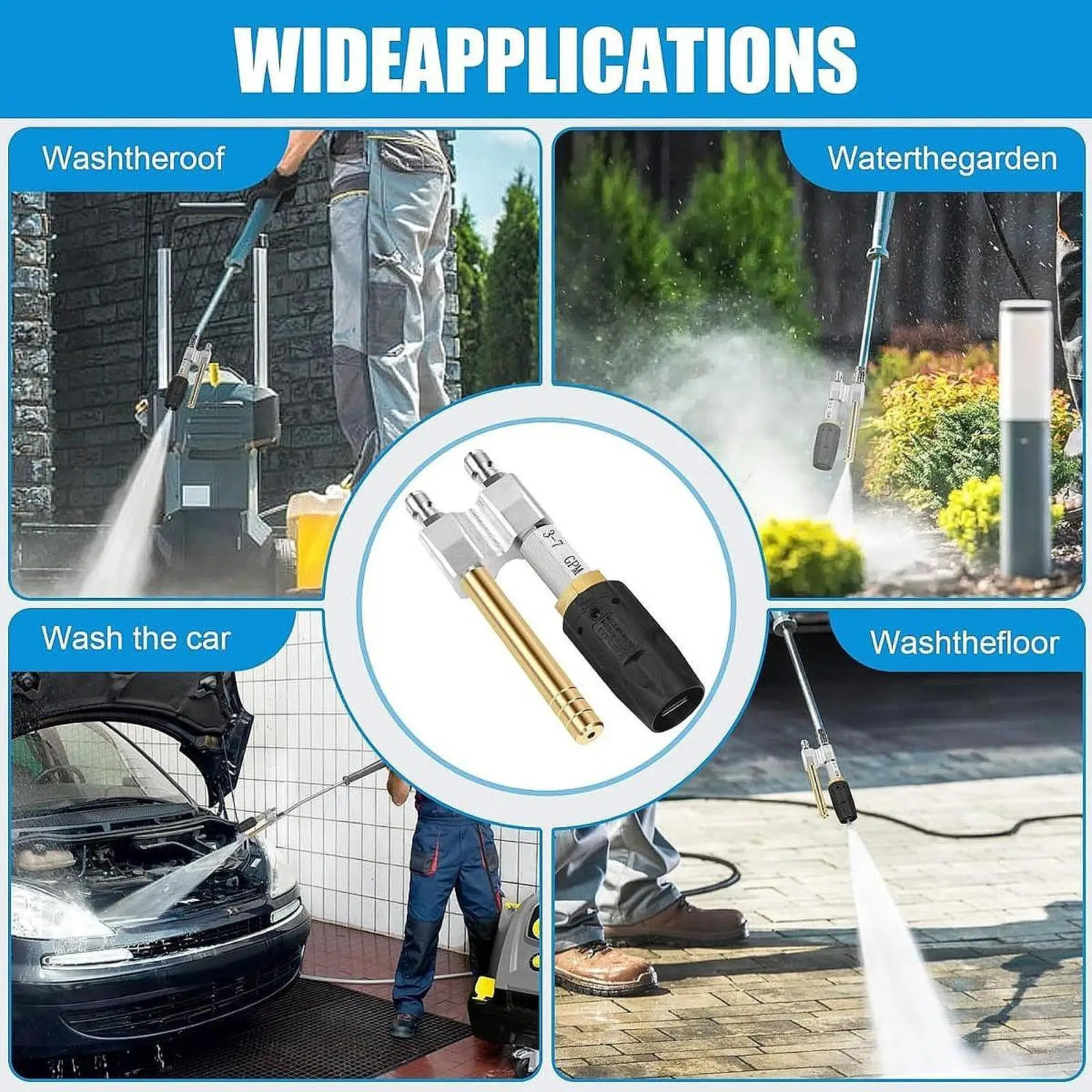 

Twist Nozzle Long Range Tip High Reach Quick Connect,for Pressure