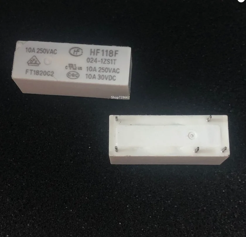 10PCS/LOTnew relay HF118F 005-1ZS1T HF118F-012-1ZS1T HF118F-024-1ZS1 DC24V DIP5 10A JQX-118F