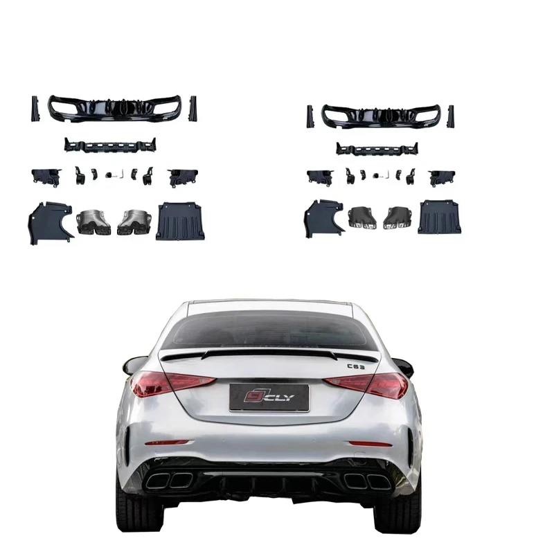 

Factory Hot Selling Flash Sale ! For C-class 22-24 W206 Upgr C63 Black Silver Color Diffuser with Exhaust Pipe