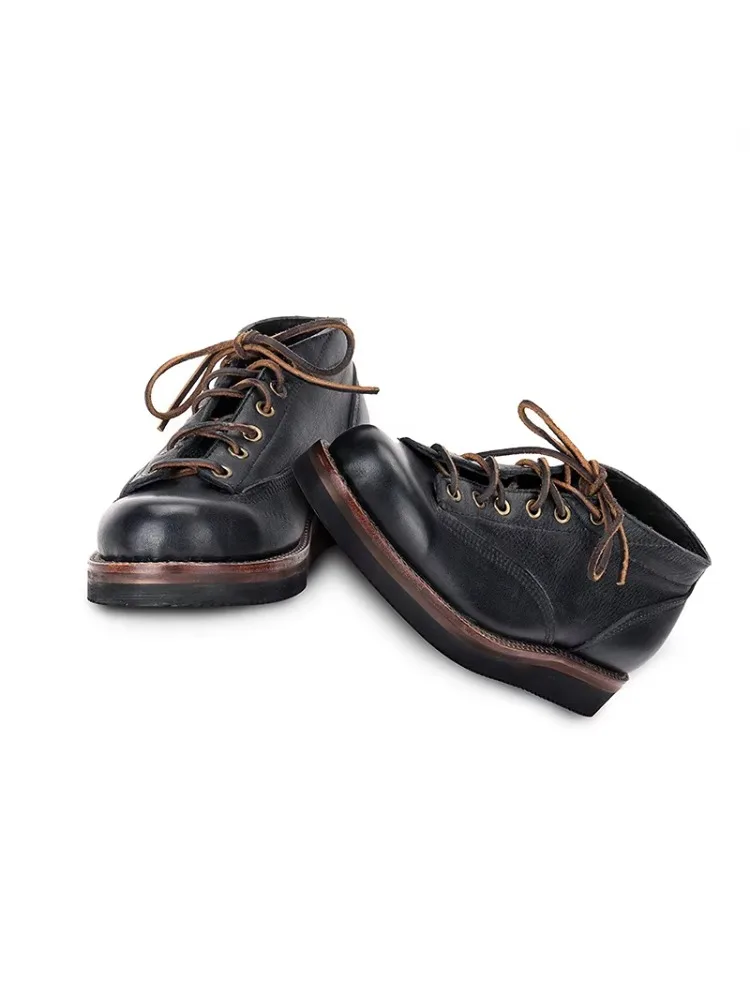 Spring Autumn Lacing Ankle Low Men Boots White Cowhide Leather Goodyear-welted Large Designer Shoes — zdjęcie 2