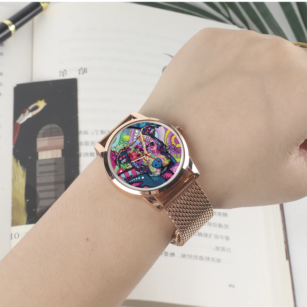 นาฬิกาข้อมือควอตซ์สีโรสโกลด์/สีเงิน ขนาด 45/38 มม. สำหรับผู้ชายและผู้หญิง ของที่ระลึก สายสีดำ ของขวัญ