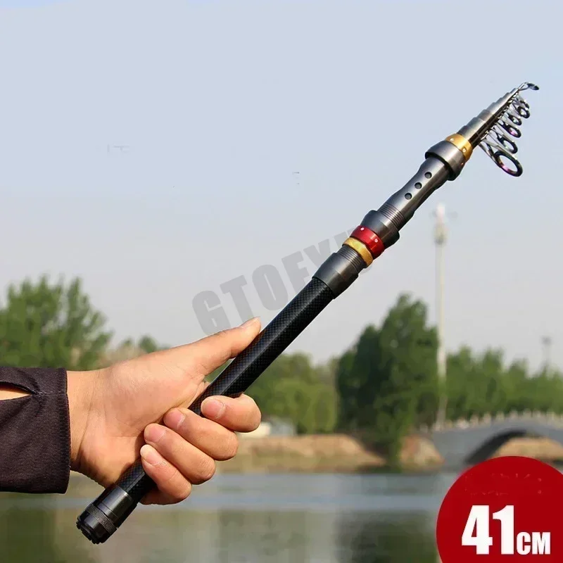 Fishing Pole Telescopic Fishing Rod 1.8M-3.6M Short Portable Carbon Small Sea Pole Telescopic Throwing Pen Spinner Fishing Rod