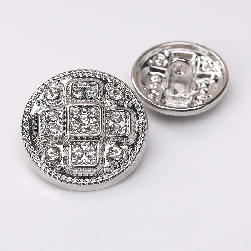 10pcs Diamond-studded Buttons Luxurious Shiny Rhinestone Round Shank Buttons Clothes Accessories