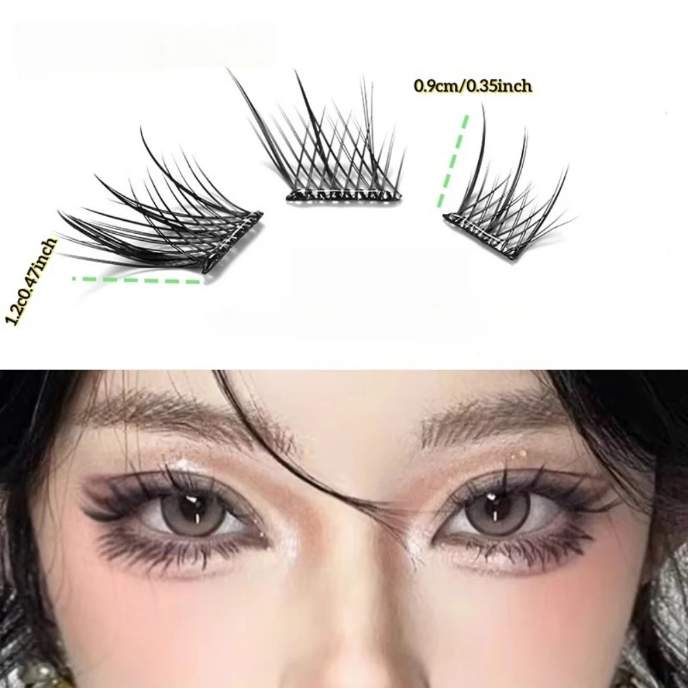 علبة واحدة من الرموش اللاصقة الحرة، 144 مجموعة من الرموش الصناعية ذاتية اللصق، رموش صناعية عين القطة، 10-12 مم ذاتية التمديد #3