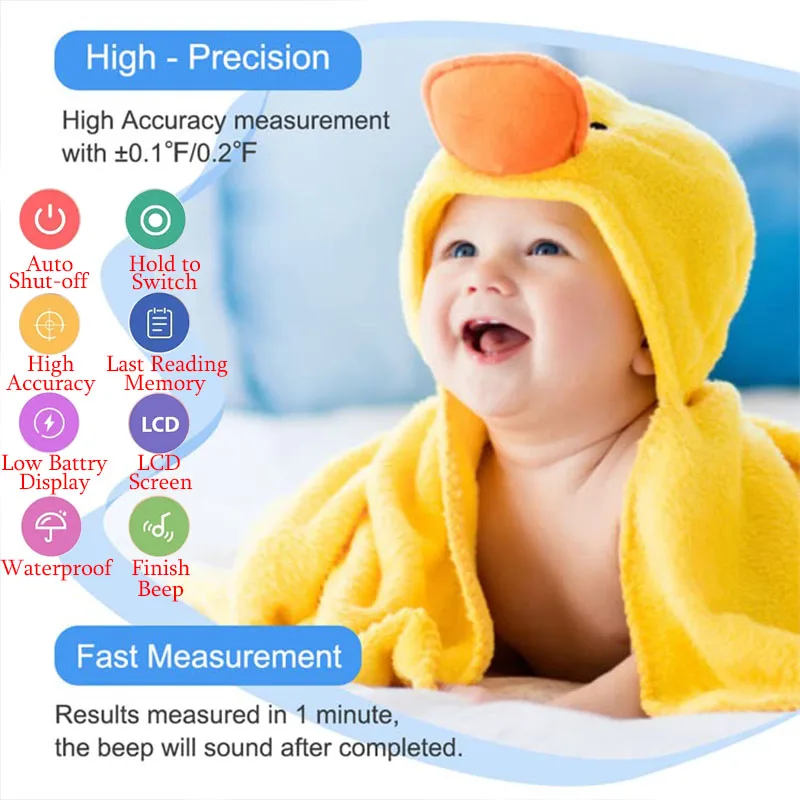 Digital Thermometer For Adults And Kids Oral Thermometer For  Rectal Underarm Thermometer For Babies With Fever Alarm Medical