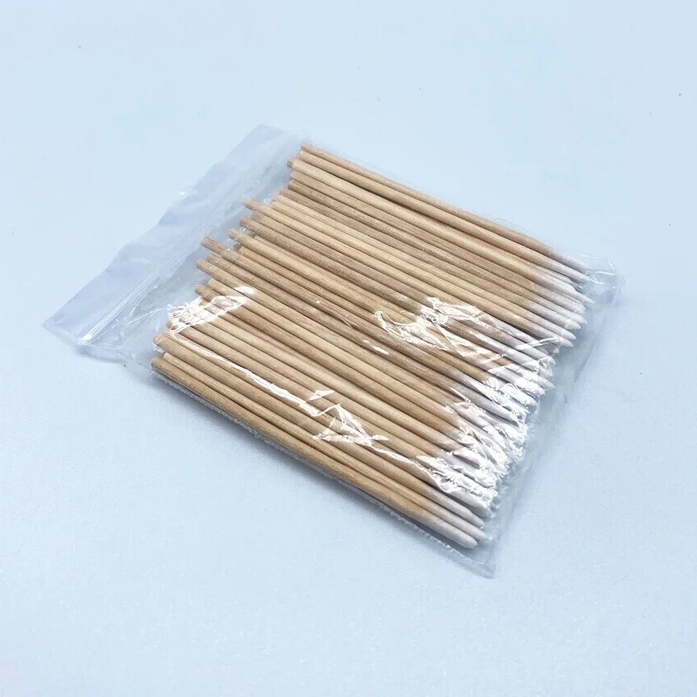 Wood Cotton Swab Cosmetics Permanent Makeup Health Medical Ear Jewelry Clean Sticks Buds Tip Wood Cotton Head Swab 100pcs/bag