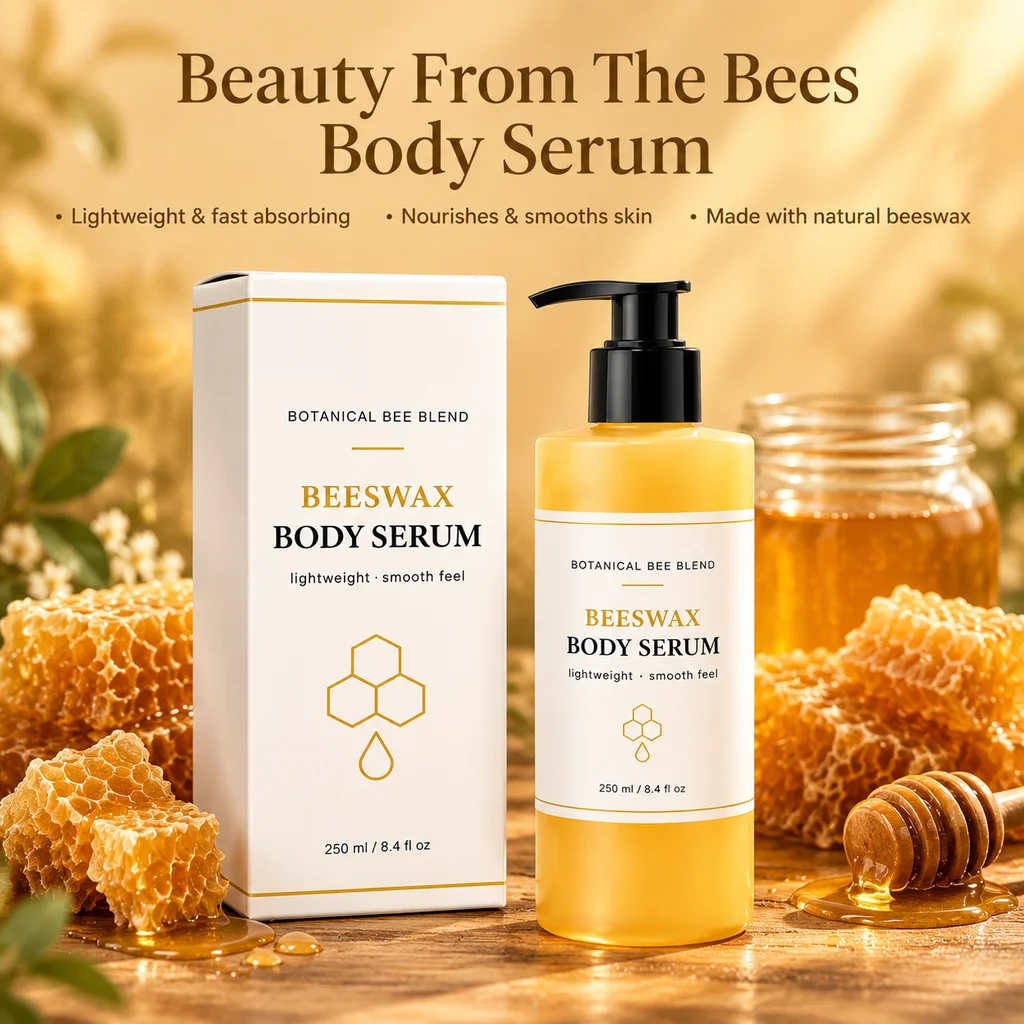 Beauty Bees Body Serum For Crepey Skin,Making Radiant-Looking Long Lasting Hydration Skin Waterless Glowing Body Oil Moisturizer