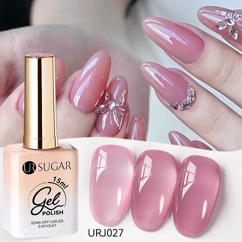 UR SUIKER 15 ml Jelly Gel Nagellak Zwart Rood Roze Kleur Semi Permanente Nail Art Manicure Losweken LED UV Gel nagellak