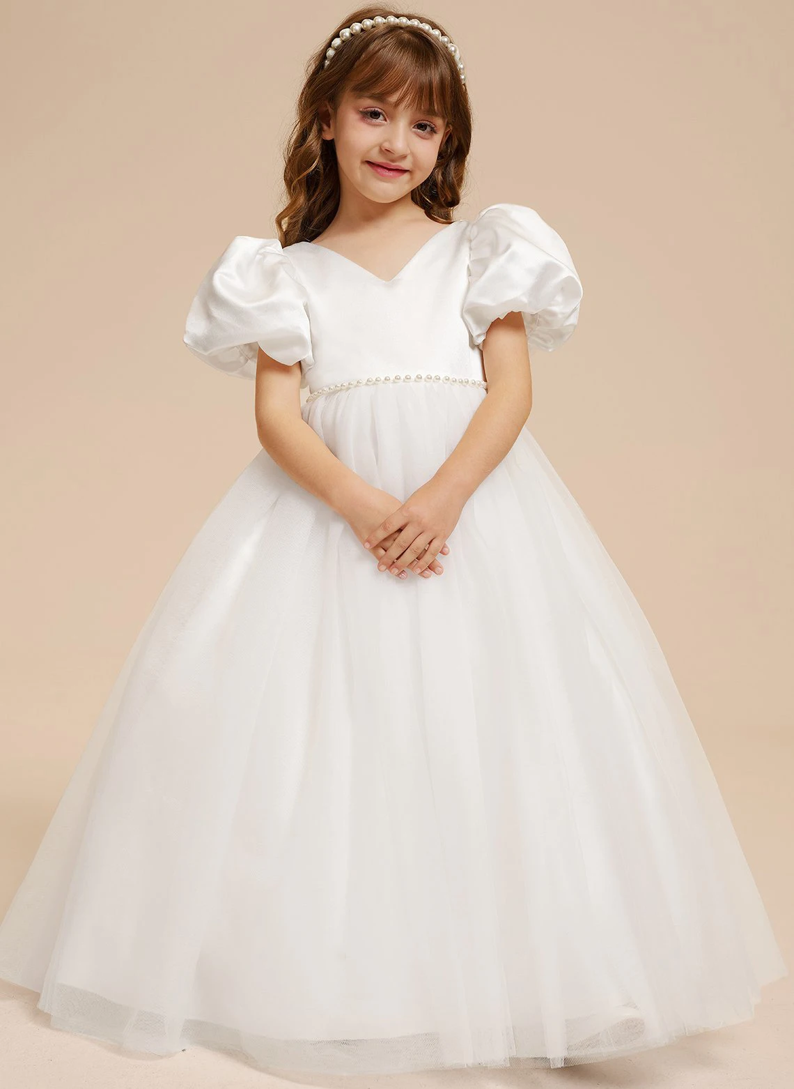 

YZYmanualroom Ball-Gown/Princess V-Neck Floor-Length Flower Girl Dress/Wedding Party Dresses/Flower Girl Dresses/ Custom Made