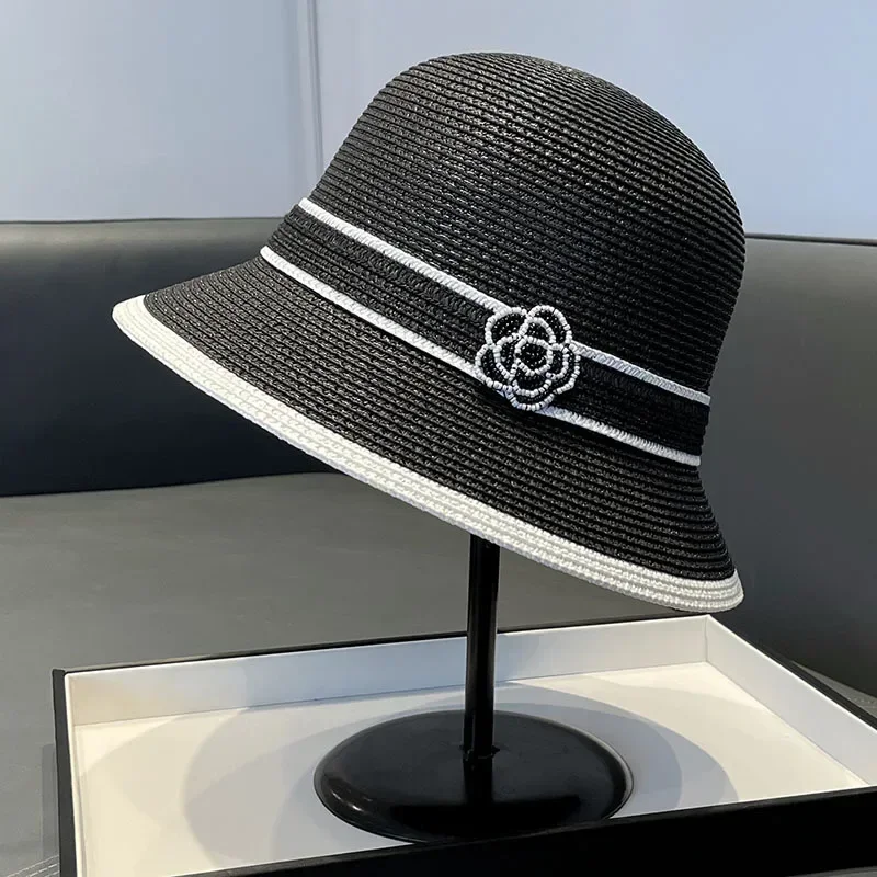 

Women's Japanese Straw Hat - UV Wide Brim Beach Hat, Summer Fashion Accessory