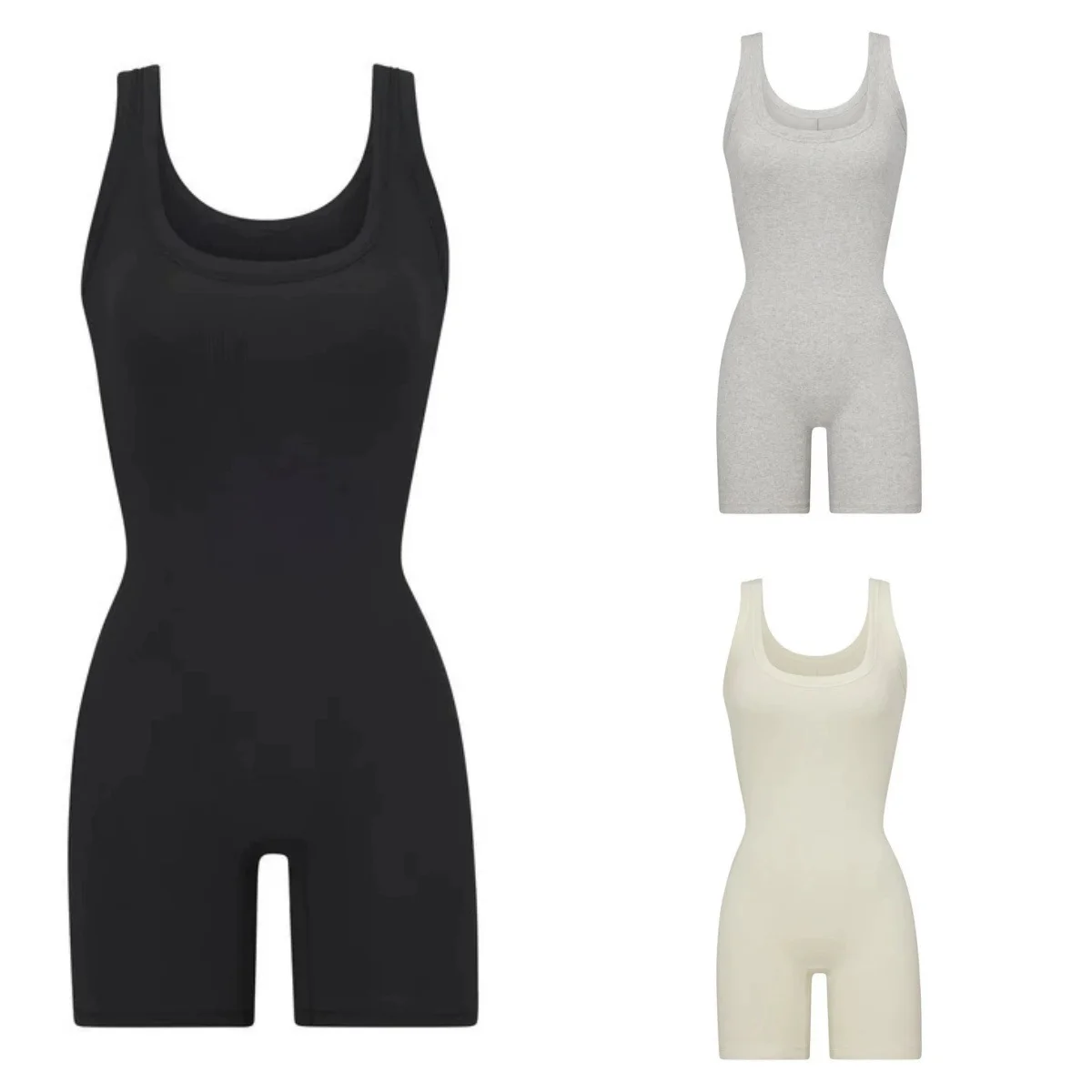 

Kardaian Cotton Rib Onesie Thin Summer Base Layer Vest Pants Pure Cotton Low Waist ort Length Bamboo Fiber Ladies Suit