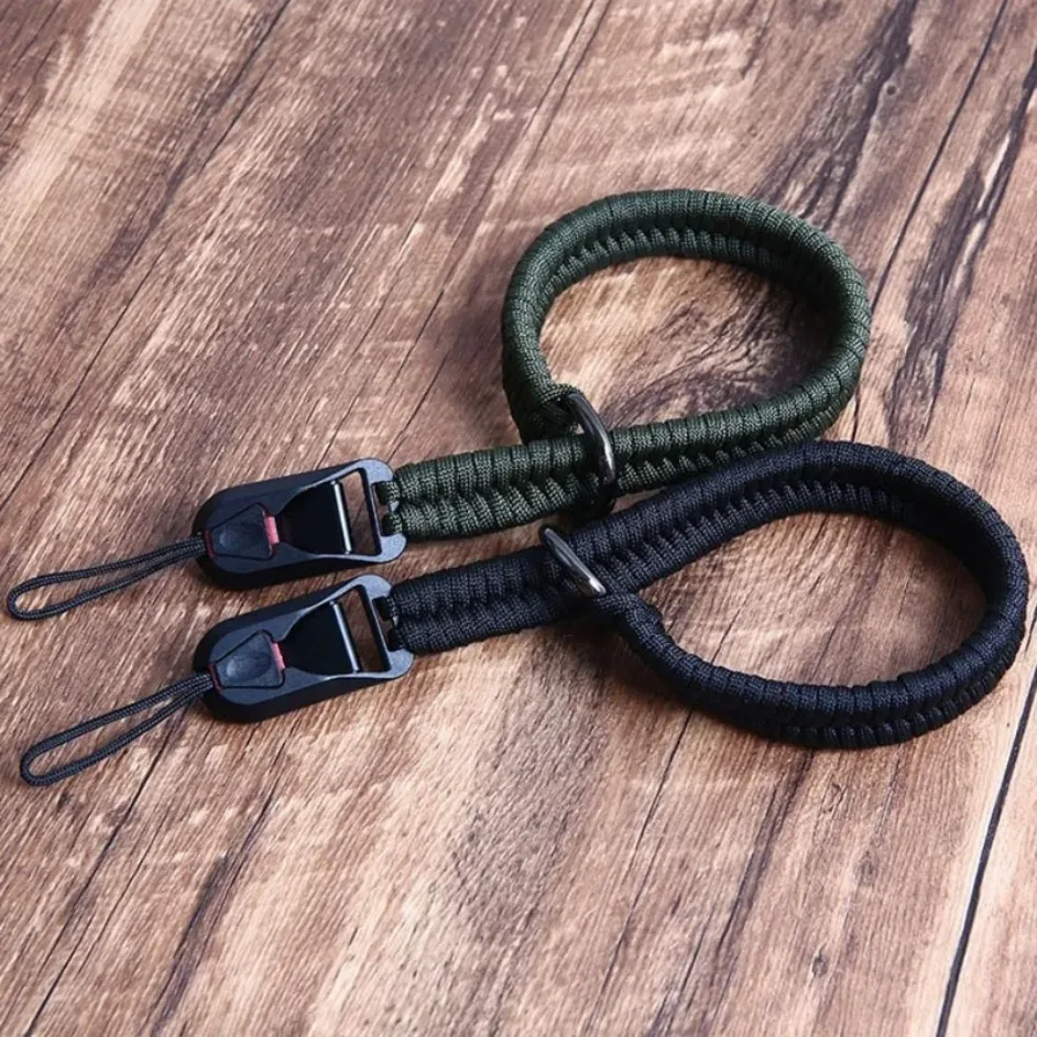 Pulseira de nylon paracord para câmera, pulseira anti-perda para câmera dslr, ajustável, artesanal, acessório para câmera ao ar livre