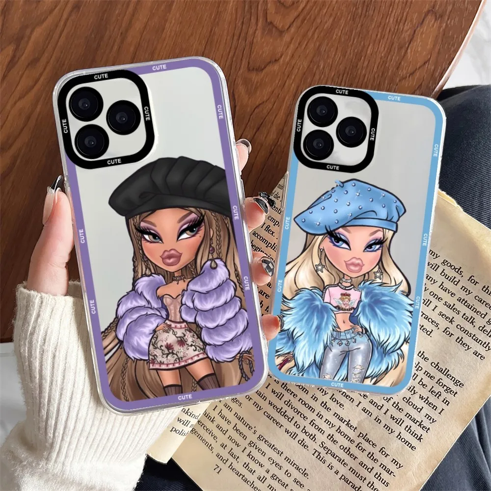 Lovely Doll Bratz Phone Case For iPhone 11 12 Mini 13 14 Pro Max Transparent Shell