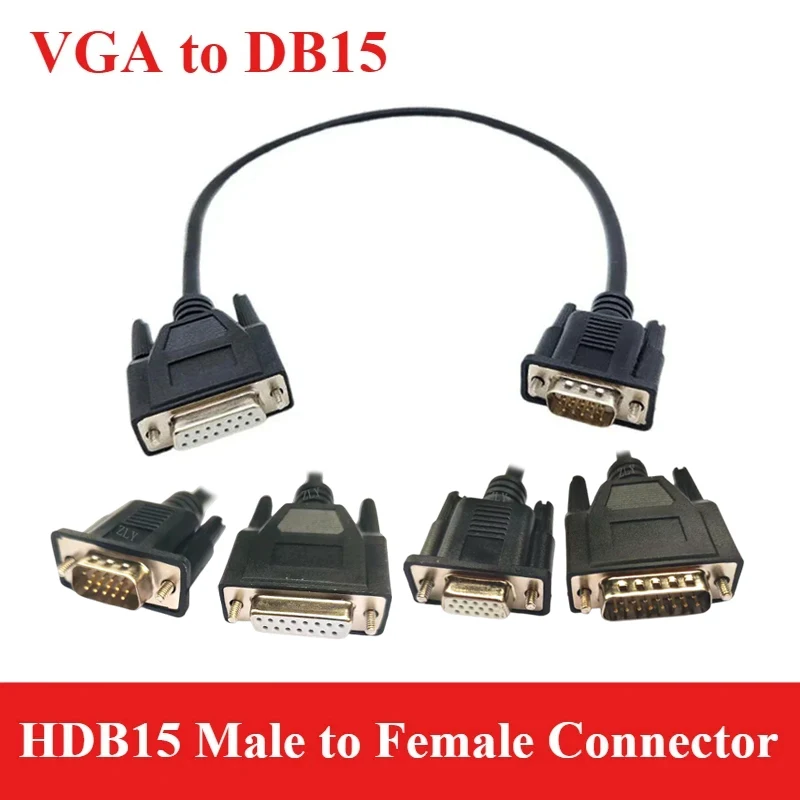 VGA Male to DB15 Female Connector Cable Serial TO Parallel Programming Line HDB15-pin 3 Row to 2 Row PLC Control Extension Wire