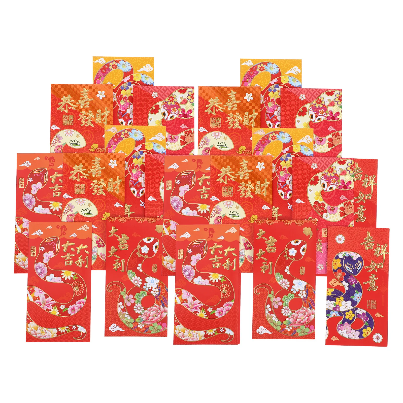 

30 шт., красные конверты в виде змеи, 2025 год, китайский Новый год, Хун Бао для весеннего фестиваля, свадьбы, дня рождения, денег, пакеты с Фу