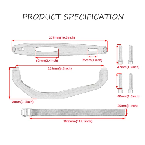 Imagen 2 del producto Reposabrazos BDJ Tenere700 XT700Z, manija de agarre trasera, manija de mano para asiento, barra de agarre, riel para accesorios de motocicleta Yamaha Tenere 700