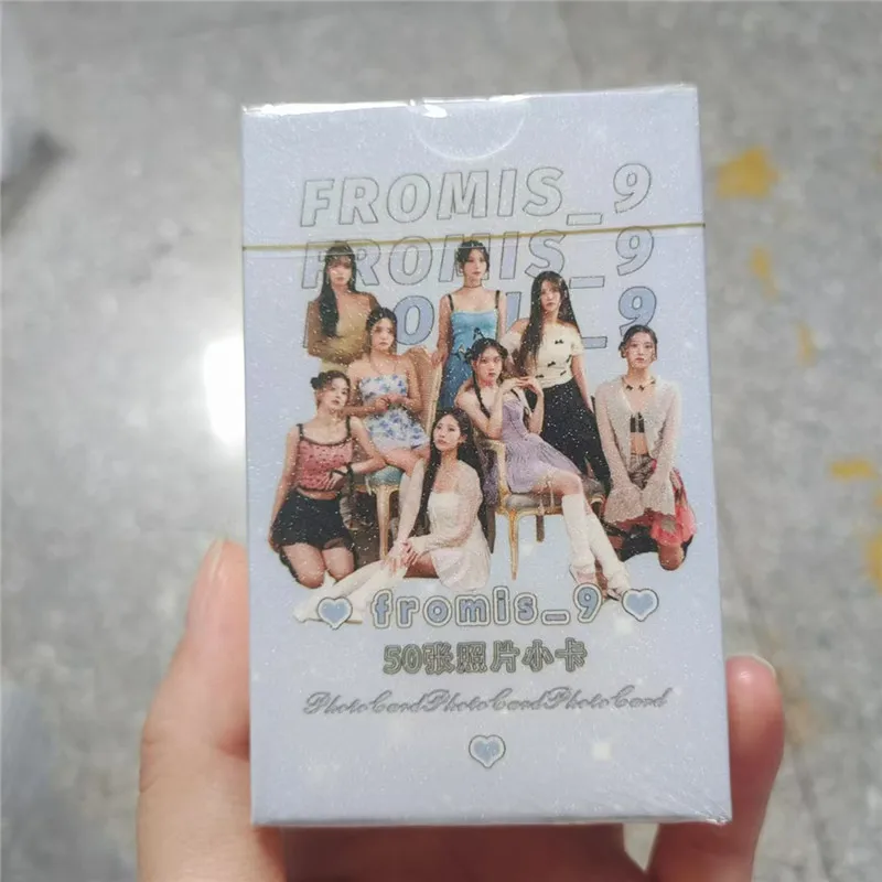 50pcs/set fromis_9 laser album small card 3 inch round corner LOMO
